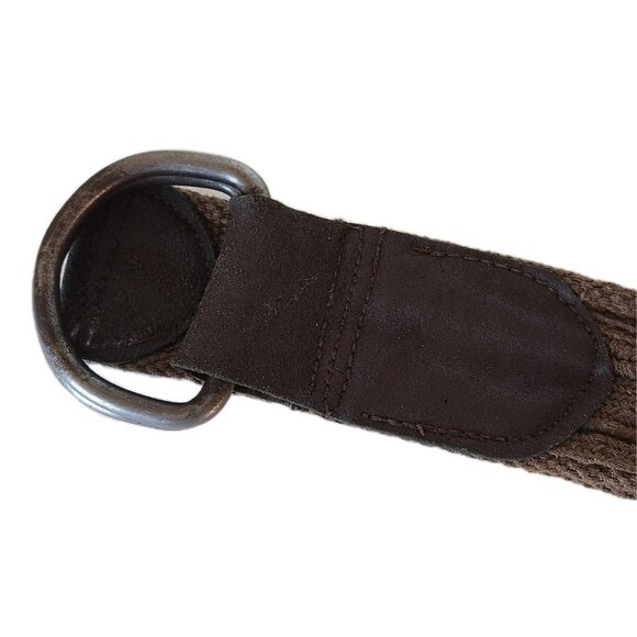 GREEN WOVEN BELT WITH LEATHER - Picture 4 of 7